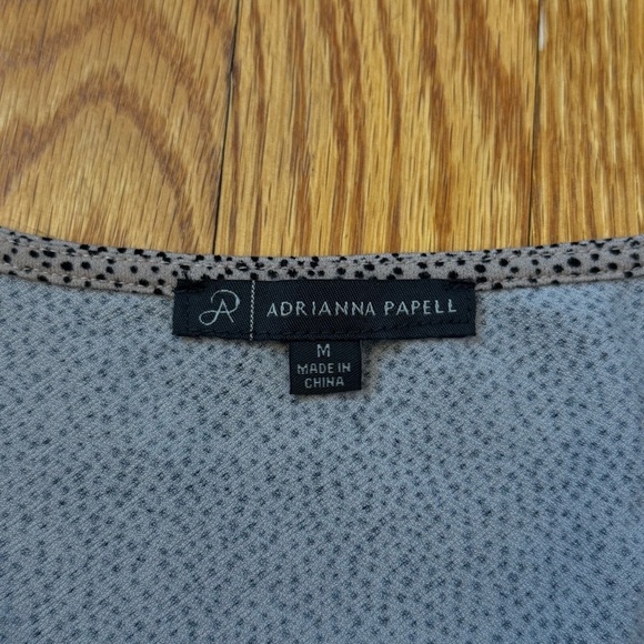 Adrianna Papell Pleated Sleeve Polka Dot Tank Top Women’s Size Medium - Picture 6 of 9